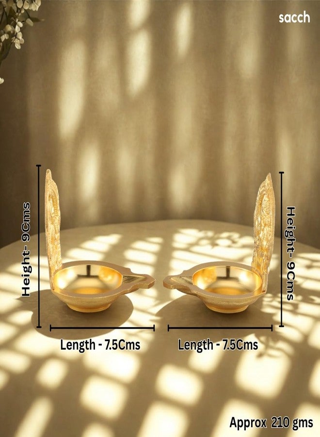 Sacch Brass Diya Set Lakshmi & Ganesh Oil Lamps for Puja, Festival Decoration and Gifting. - Image 3